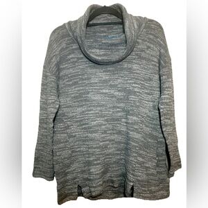 Aerie Womens Medium Sweater Oversized Cowl Neck Marled Grey Cozy Soft Loose